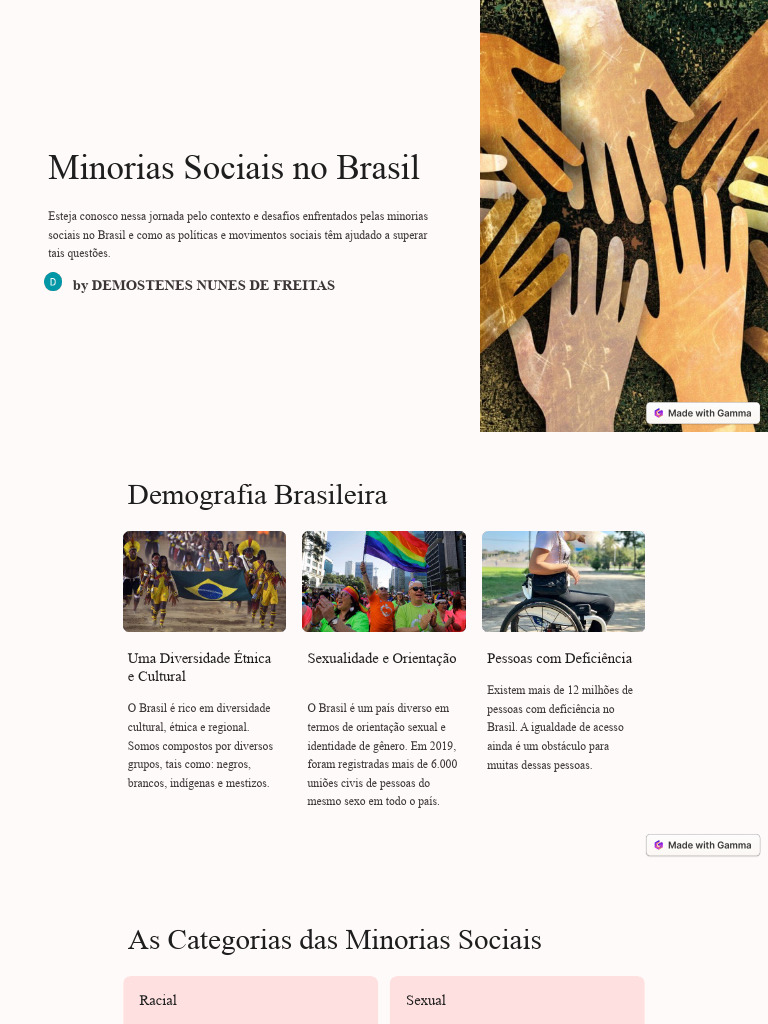 Desafios e Avanços das Minorias no Brasil | PDF