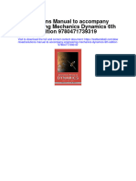 Solutions Manual To Accompany Engineering Mechanics Dynamics 6th Edition 9780471739319