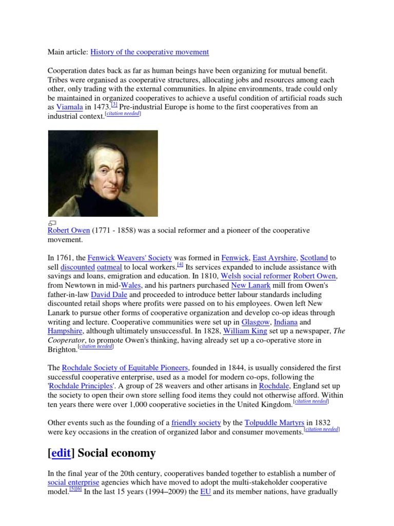 History of the Cooperative Movement | PDF | Cooperative | Socialism