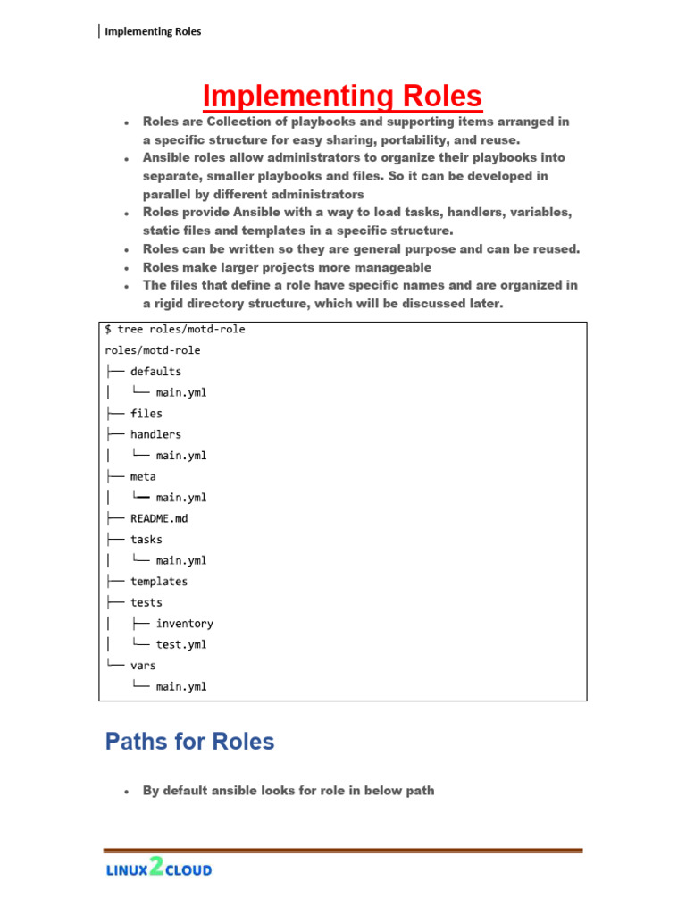 Implementing Roles | PDF