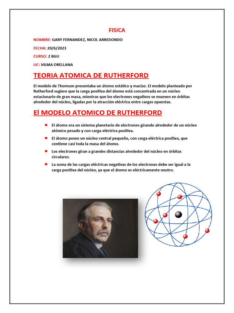 Modelo Atomico de Rutherford | PDF | Libros para adolescentes