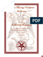 Satanic Marriage Certificate