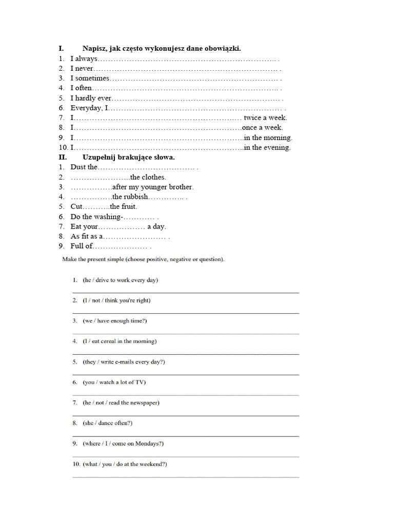 Brainy 5 Unit 4-Powtórzenie | PDF