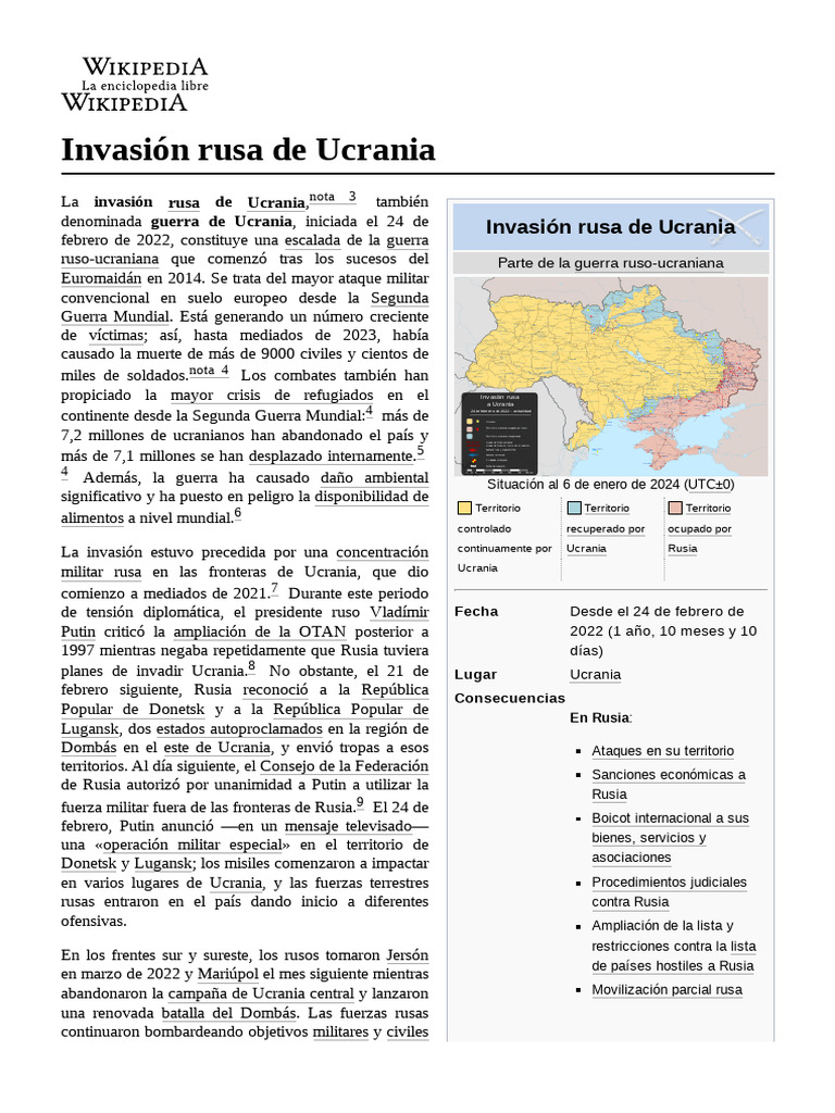 Invasión Rusa de Ucrania | PDF