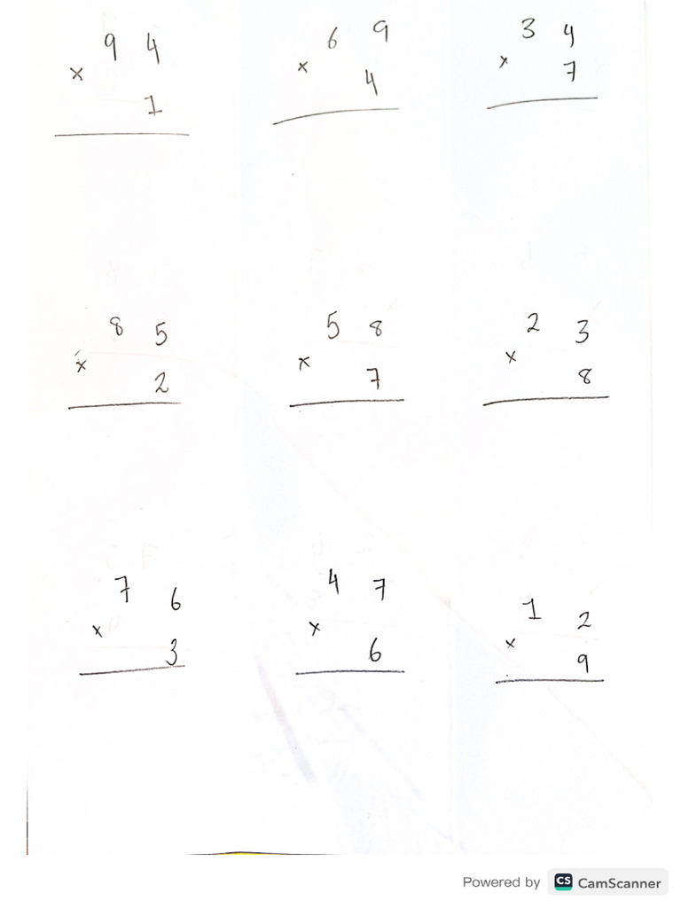1 Digit Multiplication | PDF