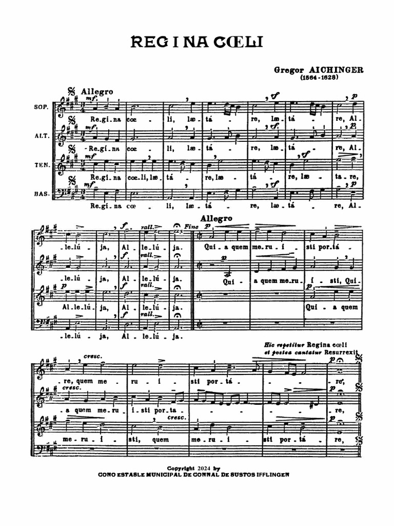 Regina Caeli [Gregor Aichinger] PDF