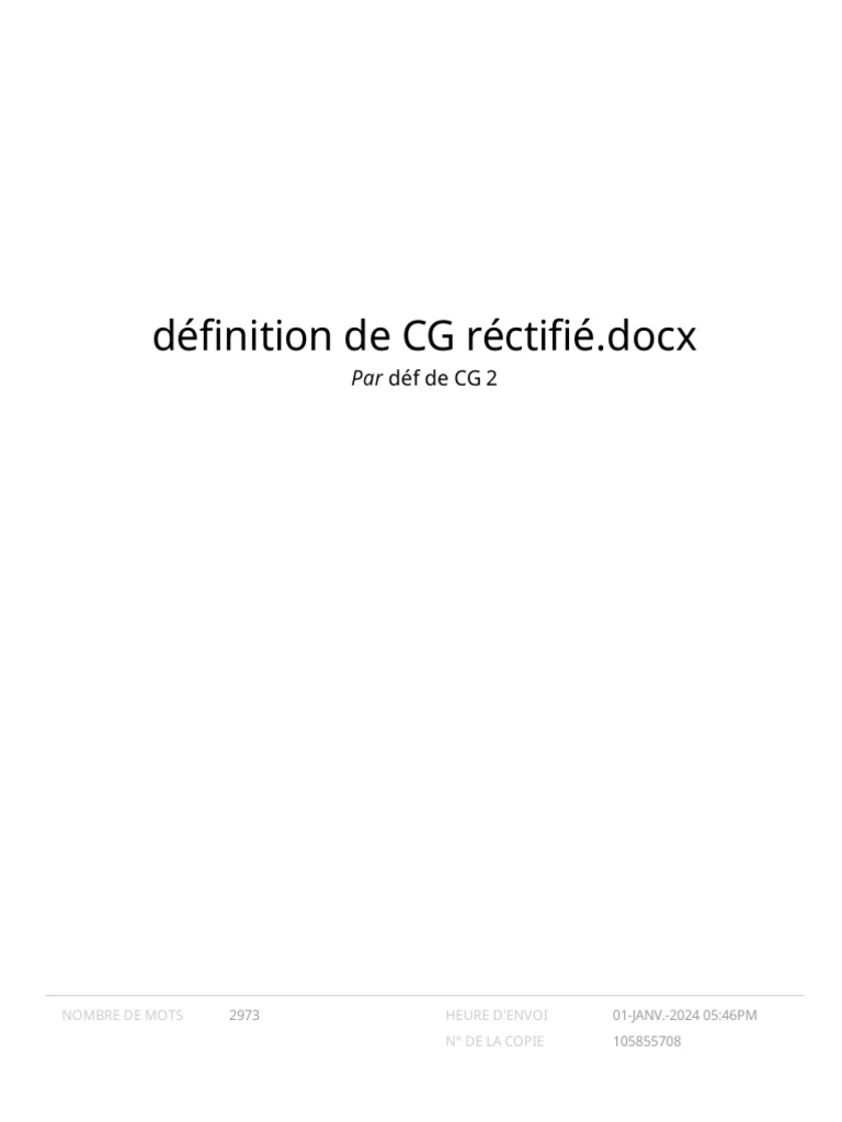 Définition de CG Rectifié | PDF