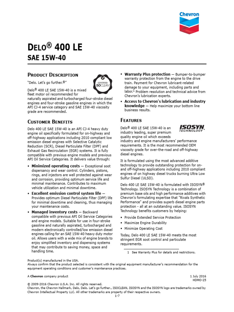 chevron-delo-400-le-15w-40-pdf