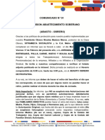 COMUNICADO Nro. 01 JORNADA DE ALIMENTACION Y COMBO PROTEICO