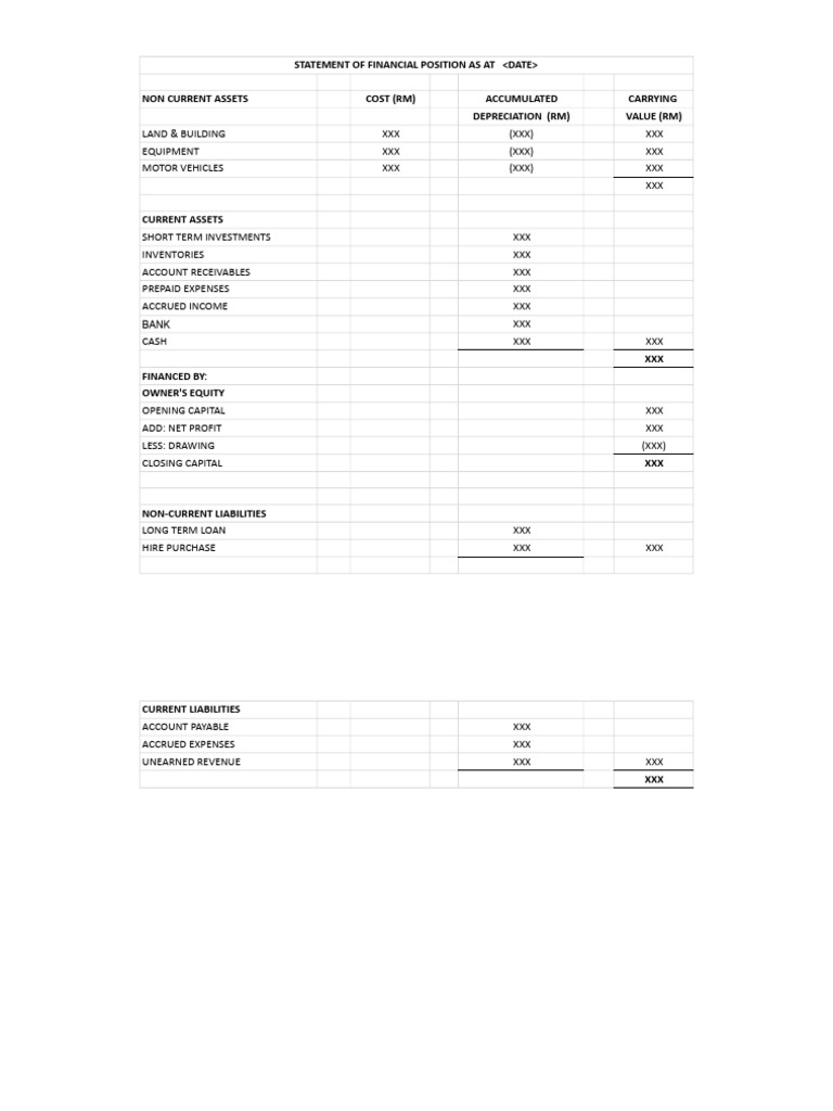 Financial Position Statement Overview | PDF