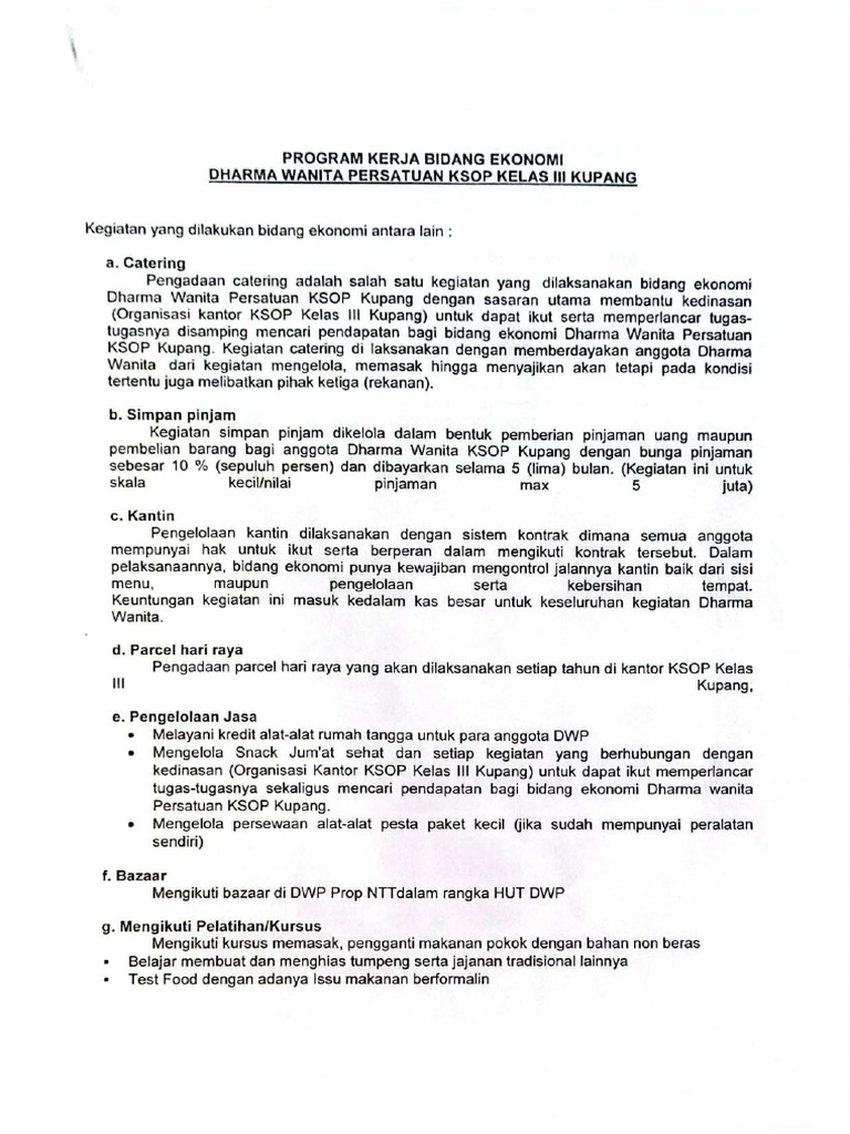 Program Kerja | PDF