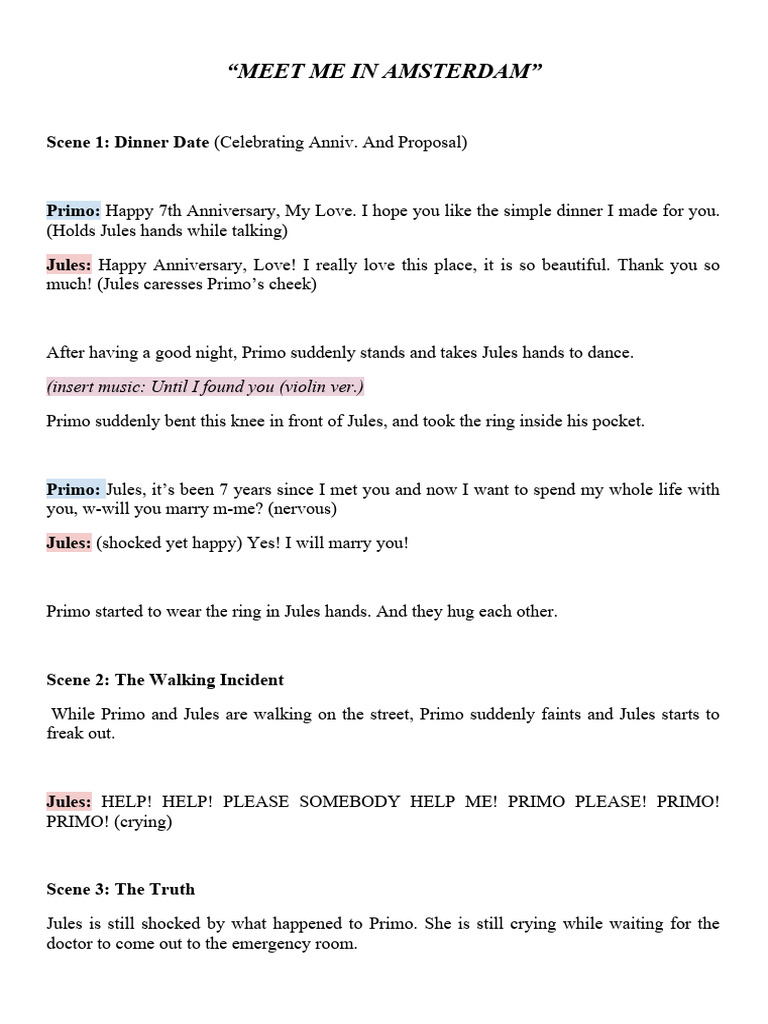 Meet Me in Amsterdam Script | PDF