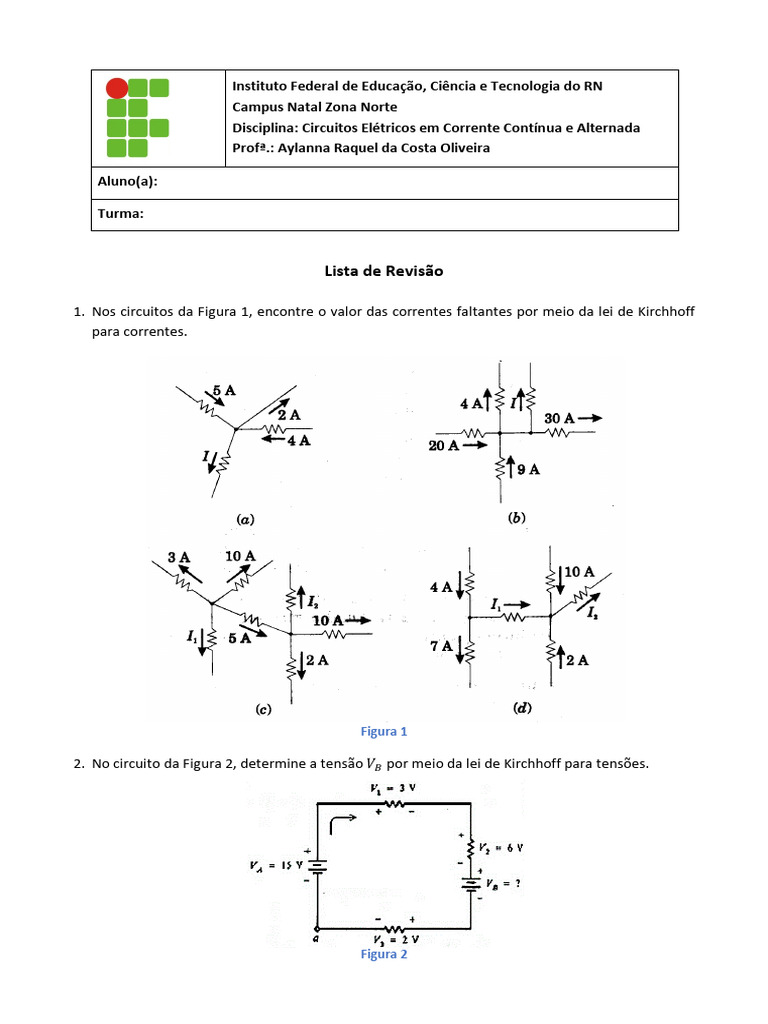 Revisão de Circuitos Elétricos CC e CA | PDF | Rede elétrica ...