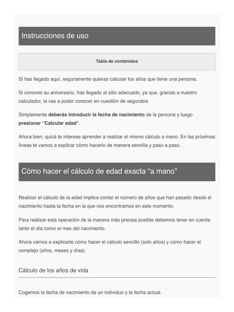 Image Result For Calculadora De Edad Calculadoradeedad