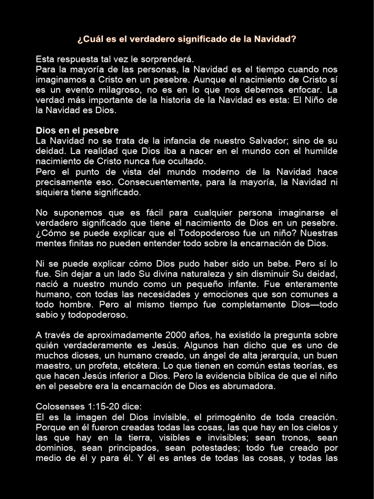 El verdadero significado de la Navidad | PDF | Dios | Jesús