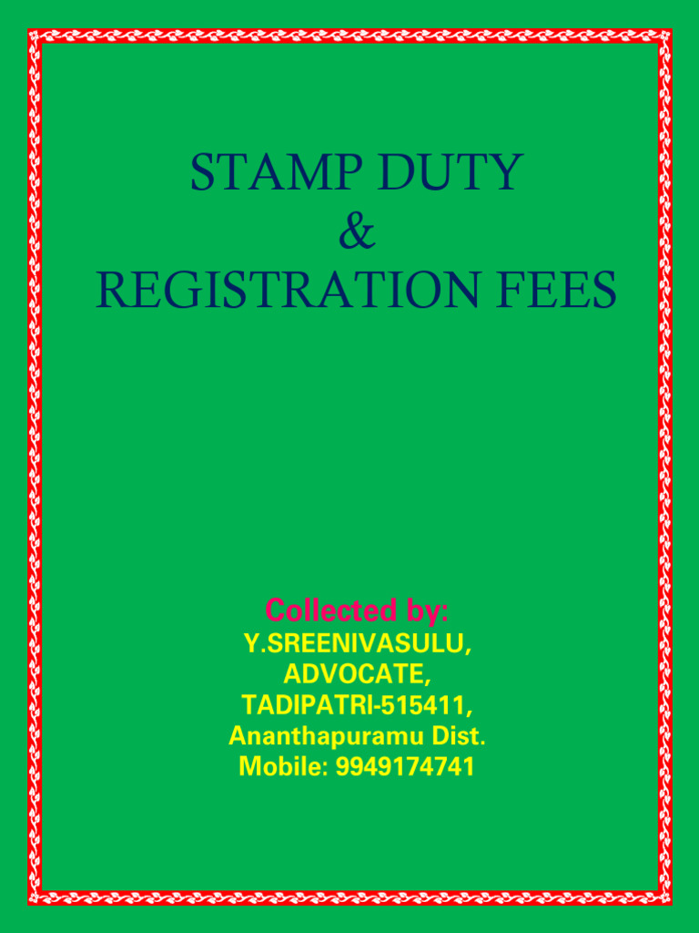 Stamp Duty and Registration Fees PDF Affidavit Mortgage Law