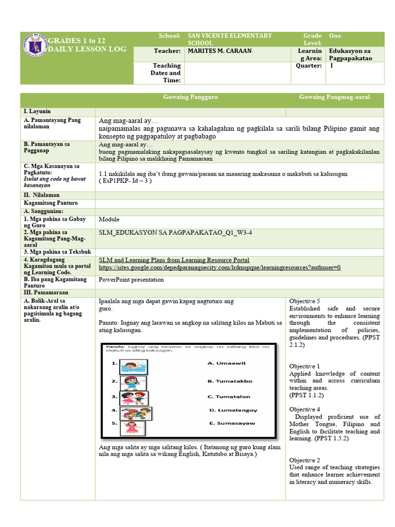 Lesson Plan - Esp Cot q1 | PDF