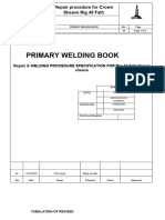 Primary Welding Book: Repair Procedure For Crown Sheave Rig 48 Fath