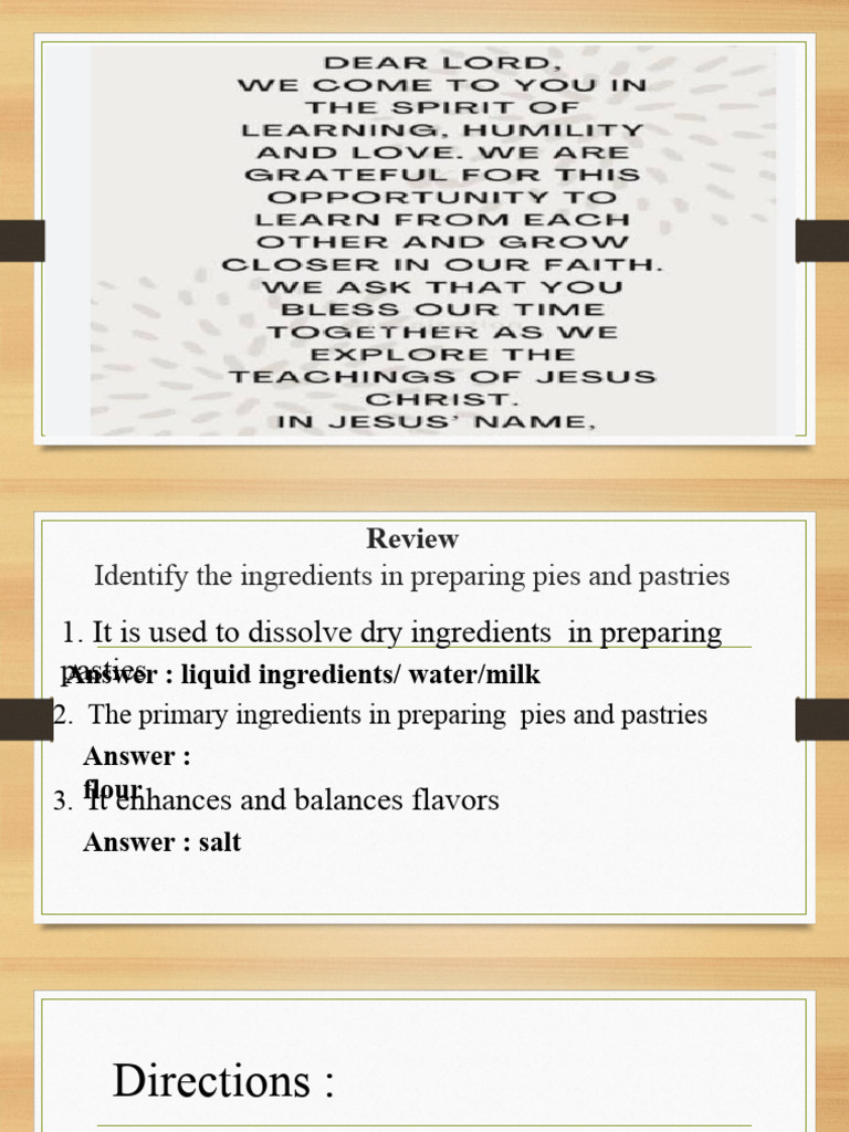 Identify The Different Mixing Techniques Applied in Pies PDF