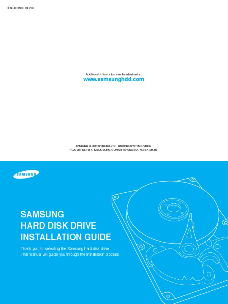 Samsung Hard Disk Drive Installation Guide | PDF | Computers