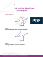 Or in Education - Prim's and Kruskal's Algorithm Answer Sheet