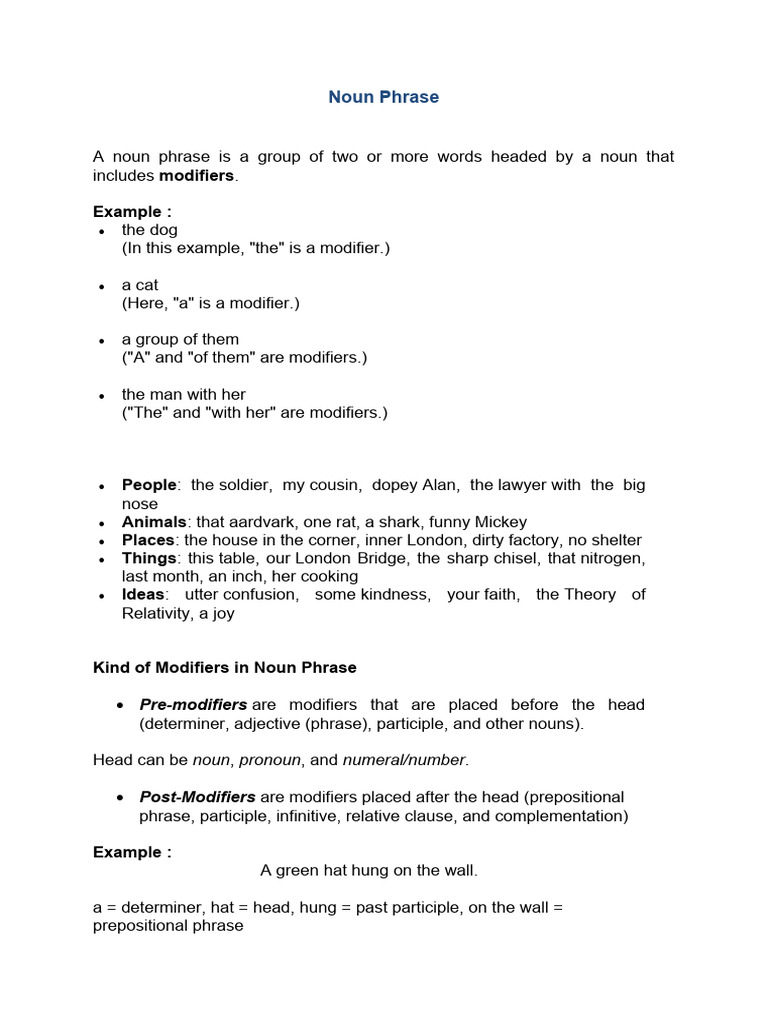 Noun Phrase | PDF