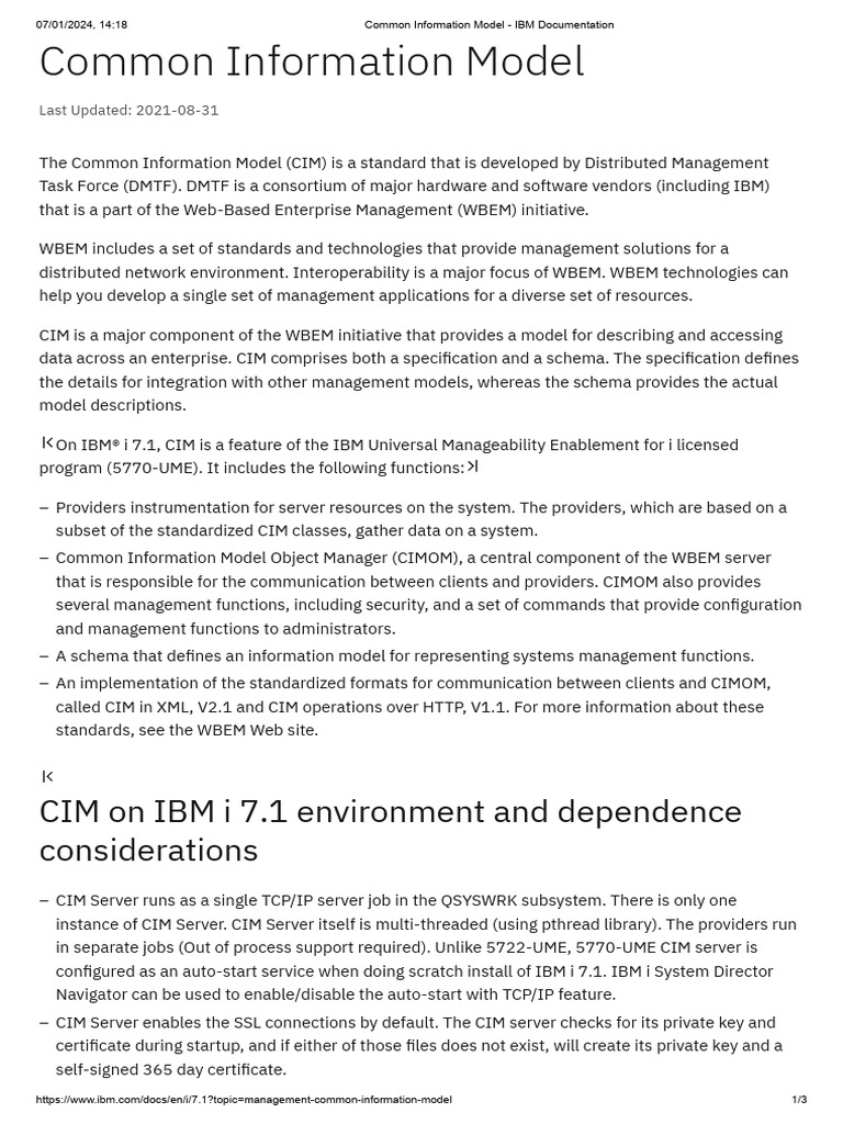 Common information model ibm documentation pdf