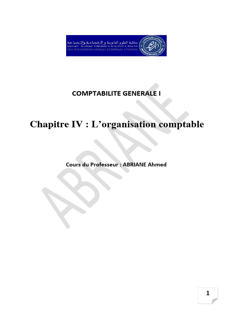 Ch iv organisation comptable pdf