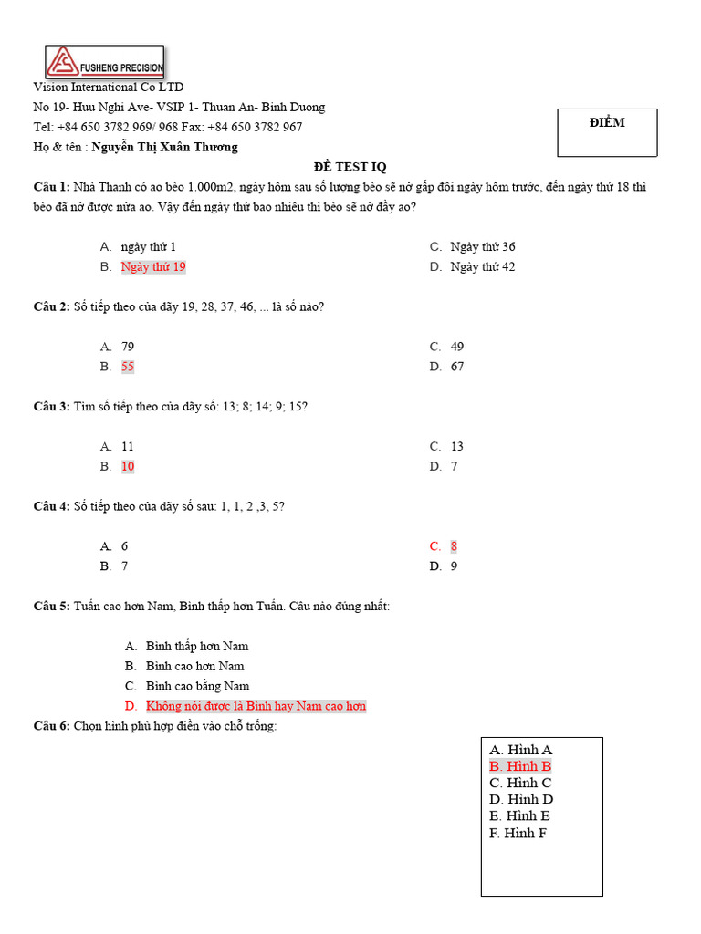Bai test iq pdf