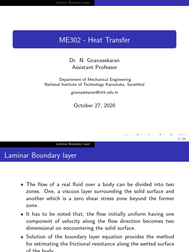 Laminar Boundary Layer Pdf Boundary Layer Fluid Mechanics