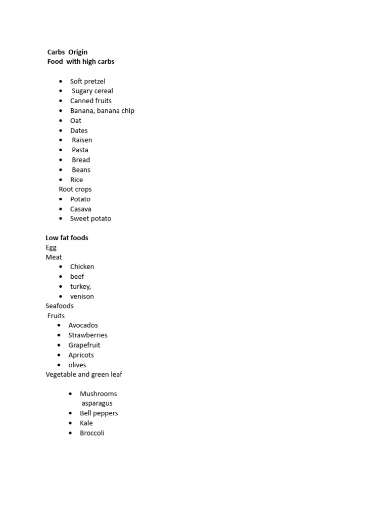 Carbs and Calciumm PDF