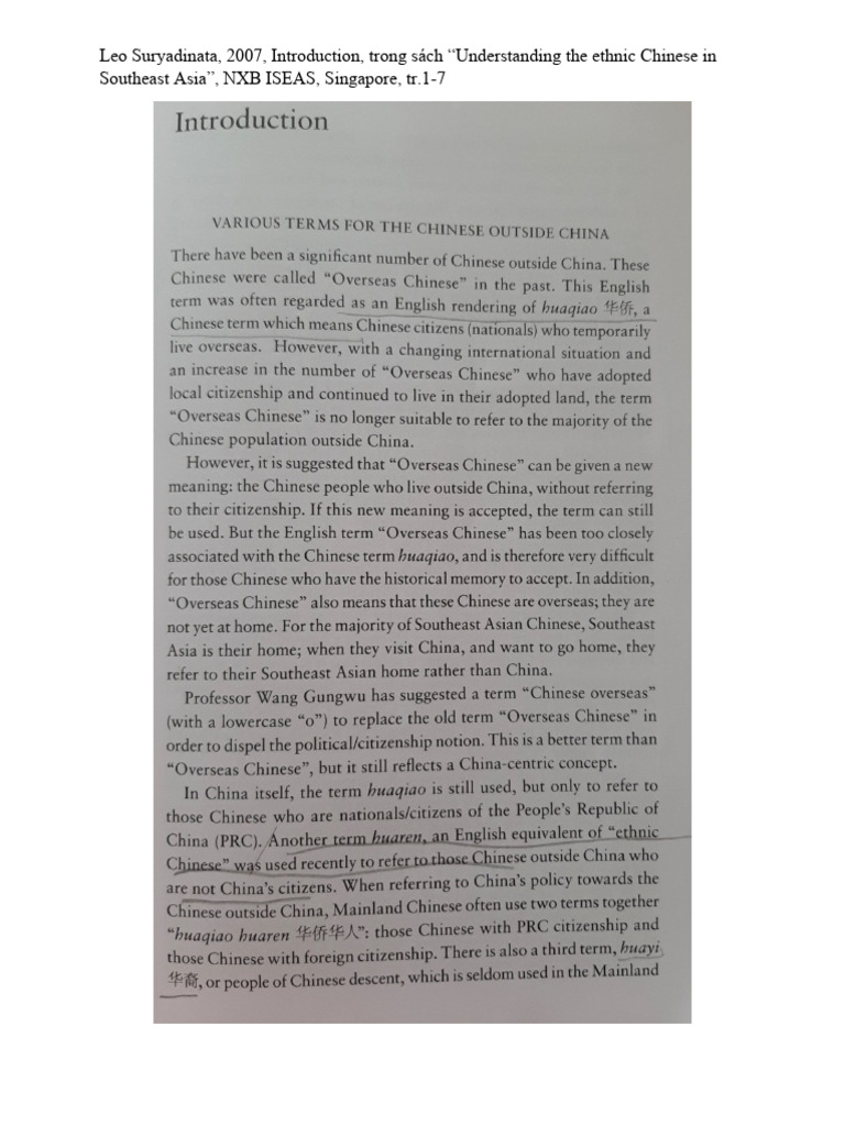 Leo Suryadinata. INTRODUCTION - TERMS | PDF
