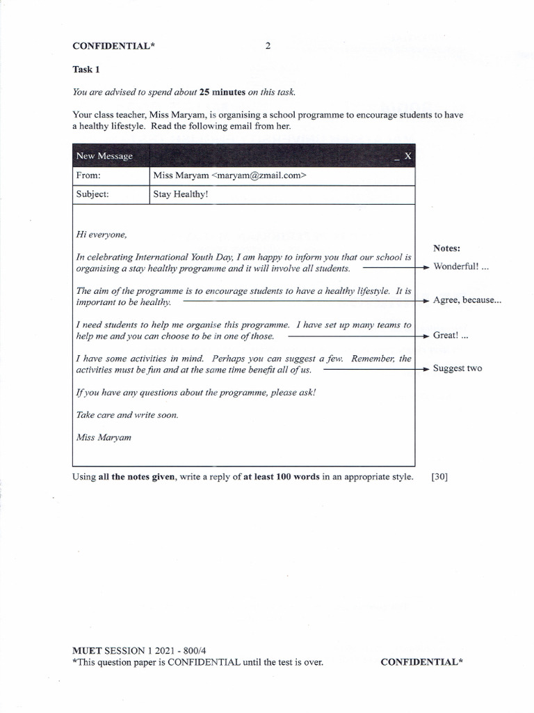 Writing Muet s1 2021 | PDF