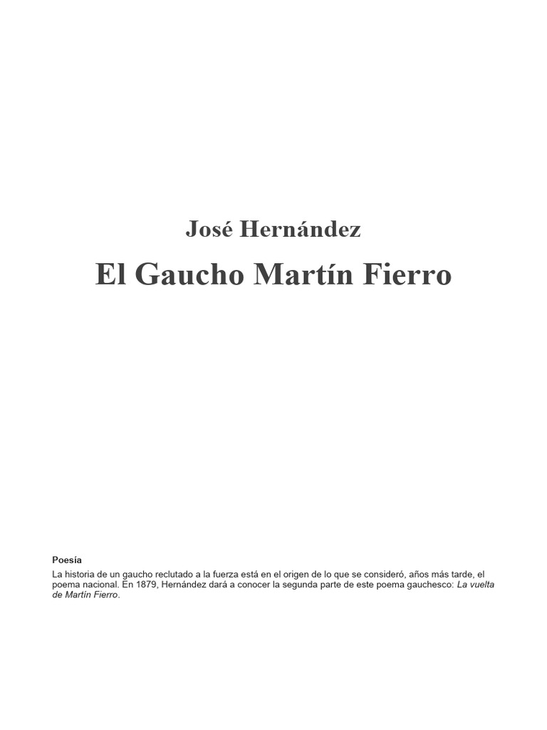 Martin Fierro Pdf