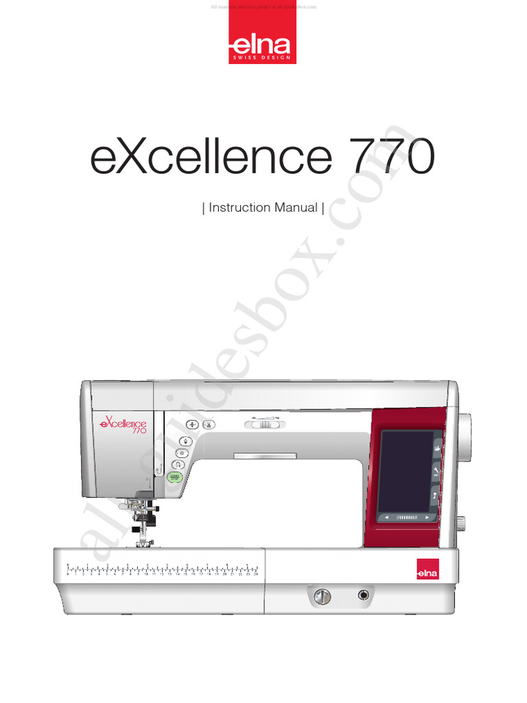 Elna EXcellence 770 Sewing Machine Instruction Manual | PDF