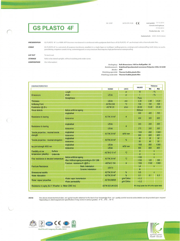 GS Plasto 4F | PDF
