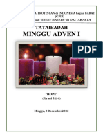 Tata Ibadah Minggu 3 Desember 2023 (Advent 1)