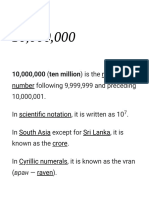 10,000,000 (Ten Million) Is The: Natural Number