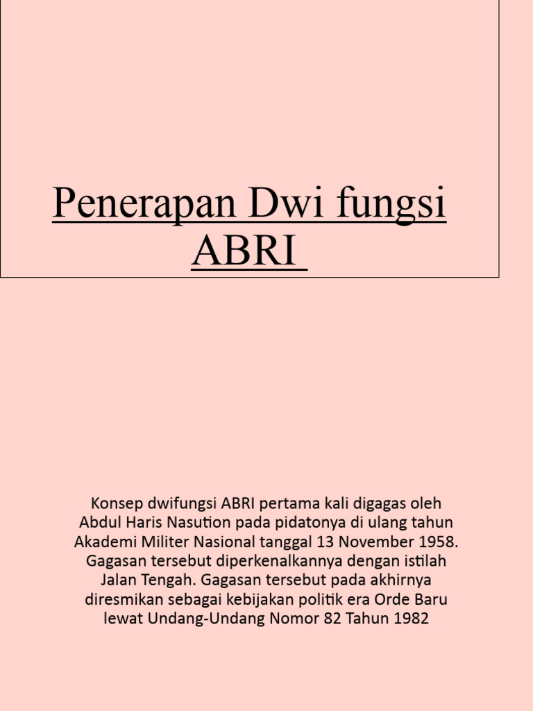 Penerapan Dwi Fungsi Abri | PDF