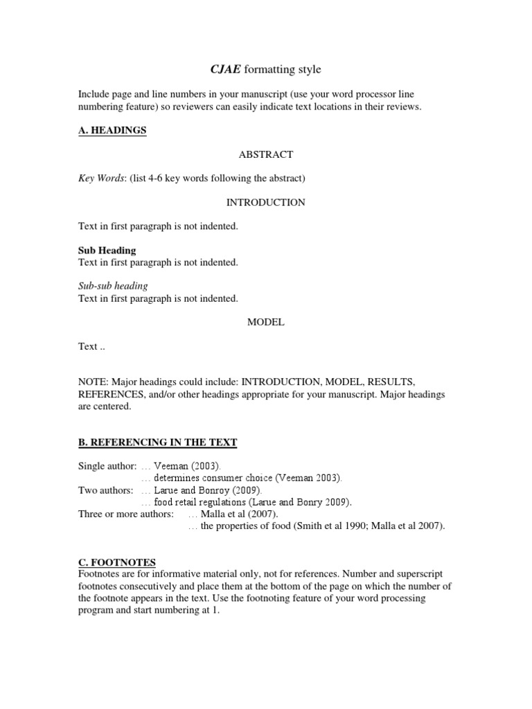CJAE Formatting Guidelines | PDF | Word Processor | Paragraph