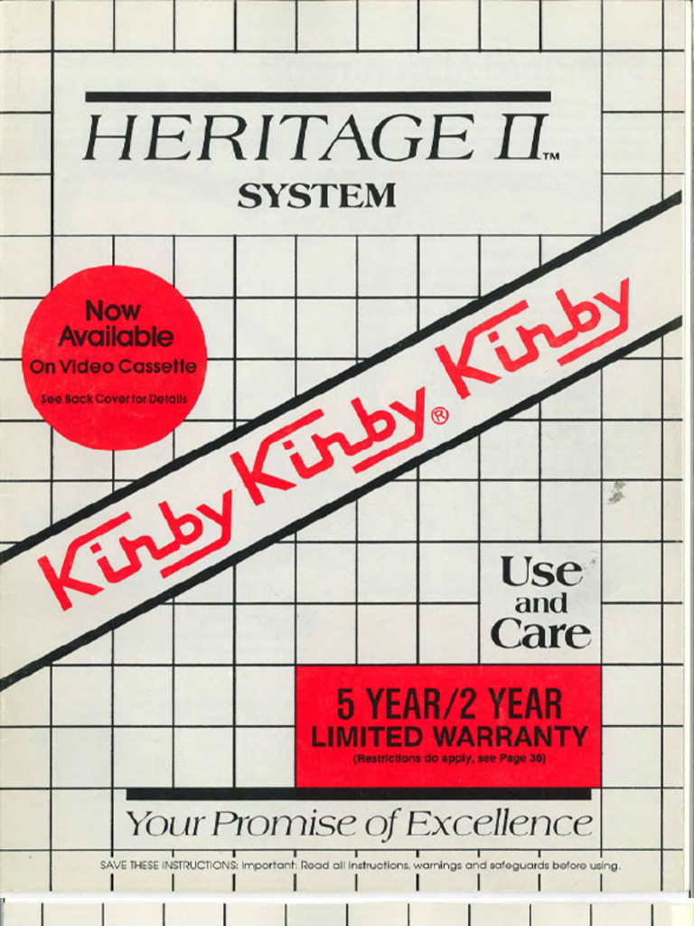 Kirby Heritage 2 Manual Pdf