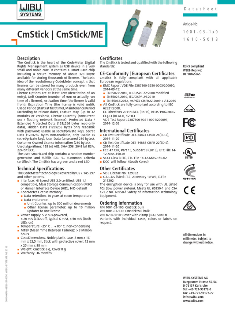 WIBU Dongle CmStick | PDF