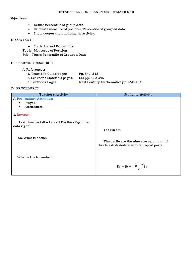 Percentile of Group Data | PDF | Percentile | Statistics