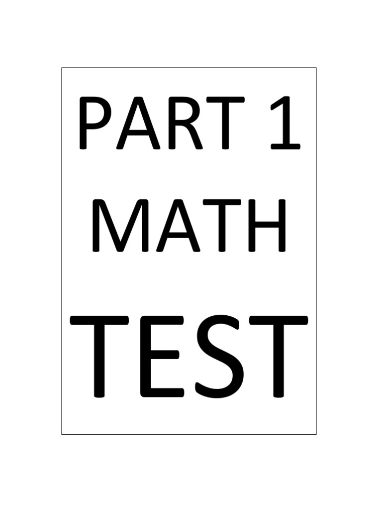 Math Part 1 Test CH 1 | PDF