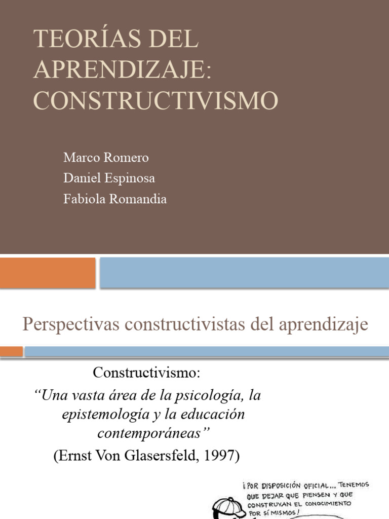 Teoría del Aprendizaje Constructivista | PDF | Crecimiento personal y ...
