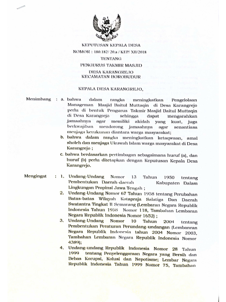 Sk Takmir Masjid Xmbtti Sk Takmir Masjid Pdf Pdf