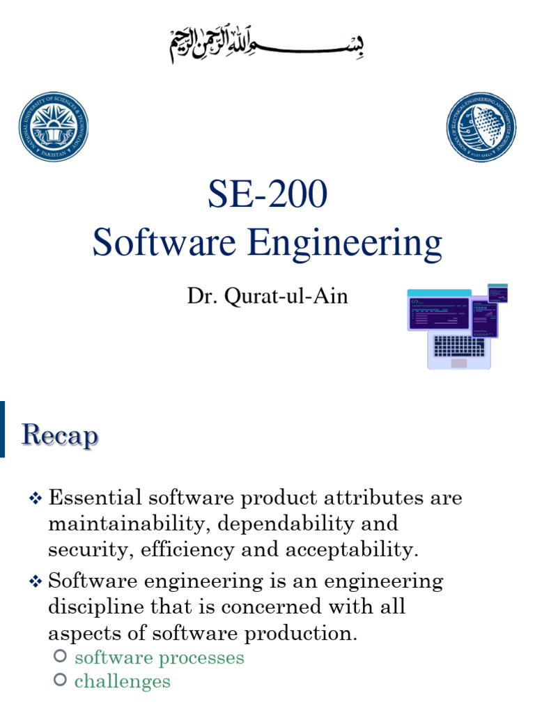 SE-200 Software Engineering: Dr. Qurat-ul-Ain | PDF