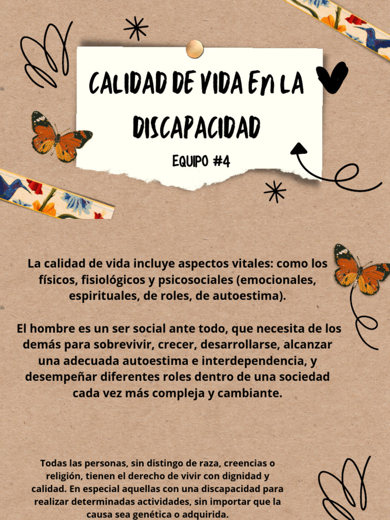 Calidad de Vida en La Discapacidad | PDF