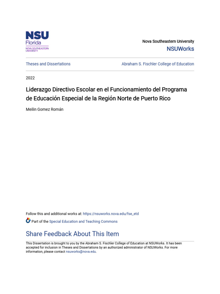 Liderazgo Directivo Escolar En El Funcionamiento Del Programa De Pdf