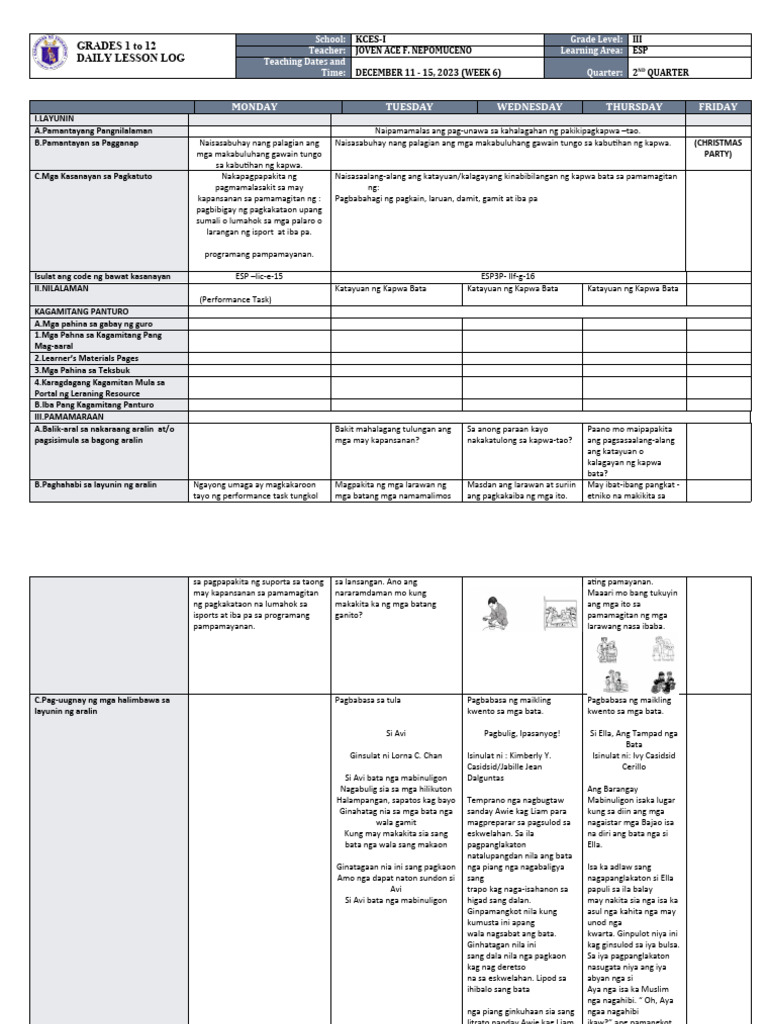 DLL Esp 3 q2 w6 Edited To A4 1 | PDF